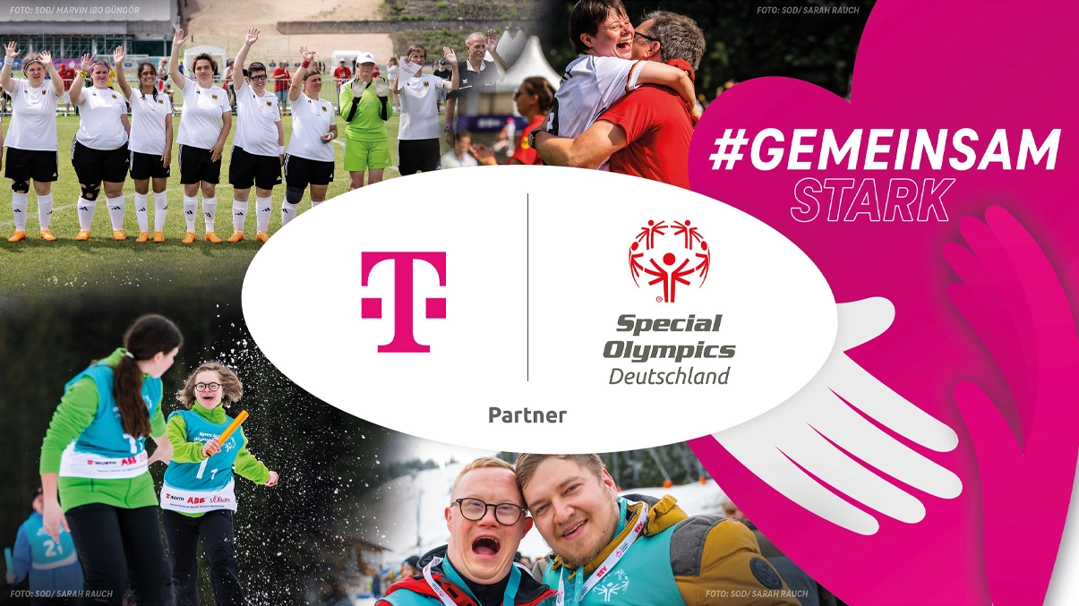 Das Bild zeigt Ausschnitte aus der Kampagne #GemeinsamStark - Special Olympics Deutschland Partner.
Die Bilder sind alle von unterschiedlichen Sportarten.