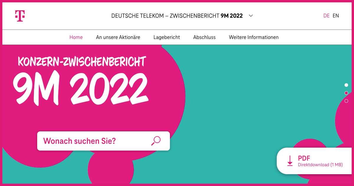 Deutschland Deutsche Telekom Zwischenbericht 9M 2022